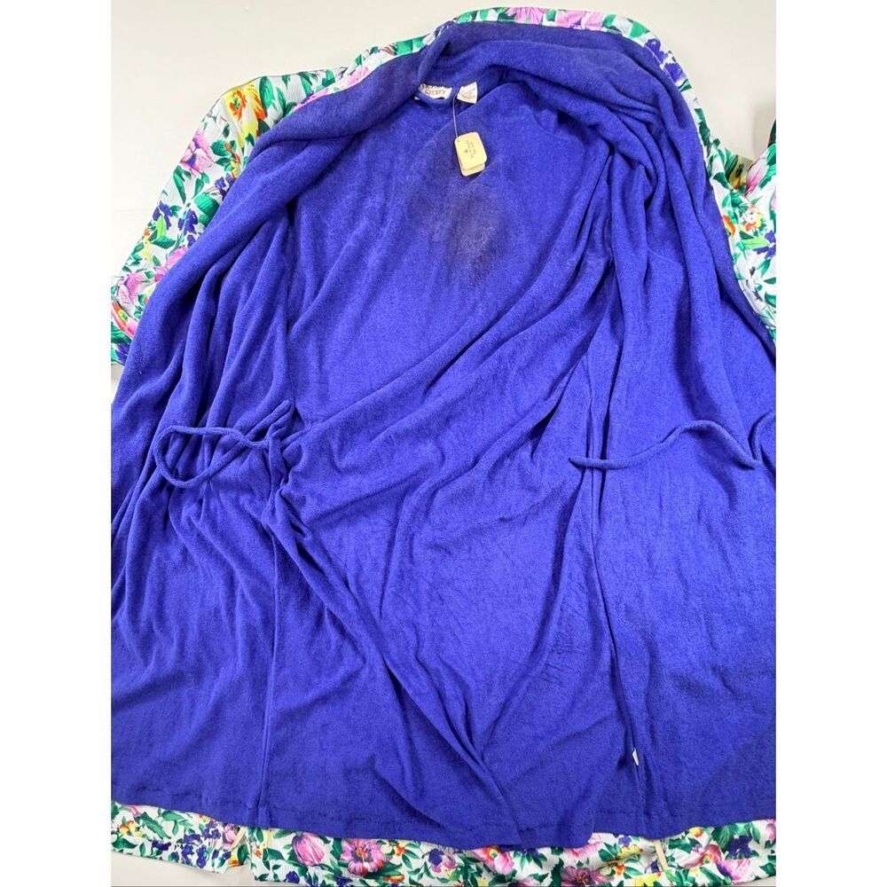 NWT Vintage Gold Label Victoria’s Secret Floral Bathrobe Lined Belted w Pockets - Picture 5 of 8